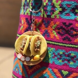 Miniature Taco Keychain Charm - Handmade